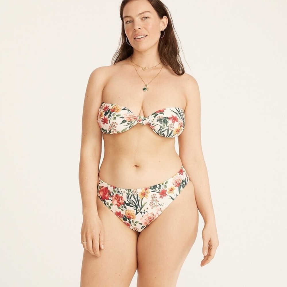 J Crew Knot Bandeau / High Leg Bottom / Sarong in Vintage Floral - Picture 7 of 12